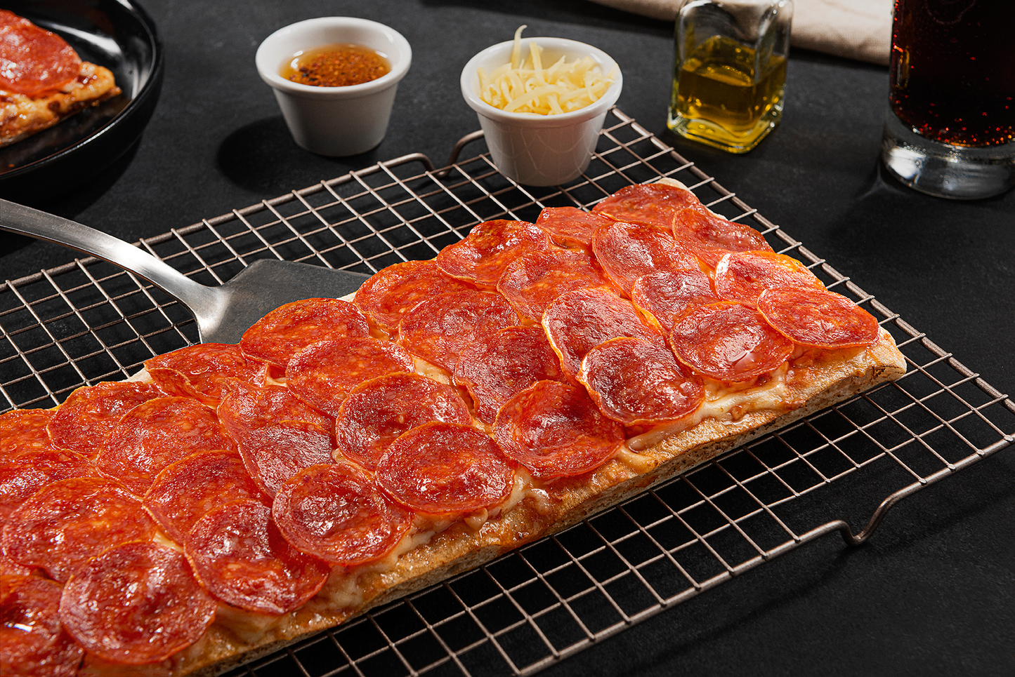 Pizza Pepperoni 500grs (14x34cm) 100% cubierta "porque nunca es mucho".
